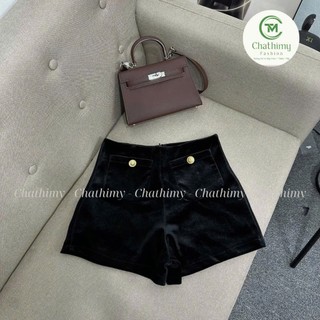 Quần Sooc Nhung ĐÍNH KHUY CC Có Túi Cạp Cao hàng 2 Lớp Dày Dặn ( 40- 75kg ) [Hàng Thiết Kế Chathimy]