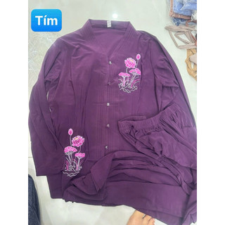 Thun Bà Lai #  Đồ Bộ Nữ# Quần Áo Nữ Jacket Top Kem Dress Women # Đồ Lam Đi Chùa
