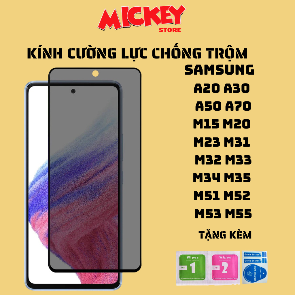 Kính cường lực chống nhìn trộm a10s a20 a20s a30 a30s a50 a50s a70 m15 m14 m23 m31 m32 m33 m34 m35 m51 m52 m53 m54 m55
