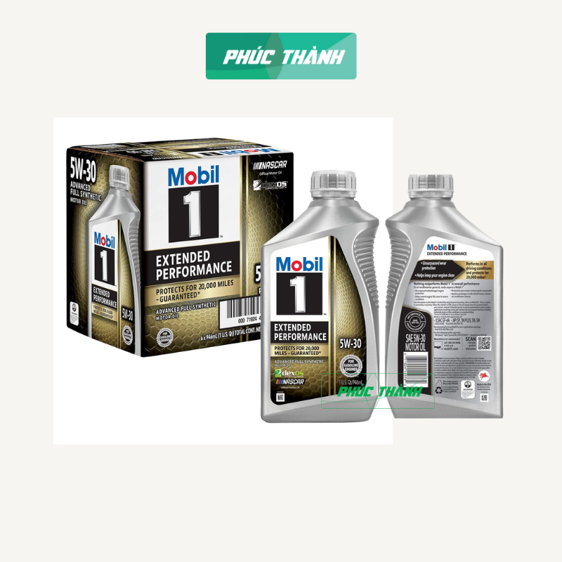 Dầu nhớt tổng hợp toàn phần ôtô, xe tay ga Mobil 1 Extended Performance 5w30 946ml/4,73L- Chính hãng