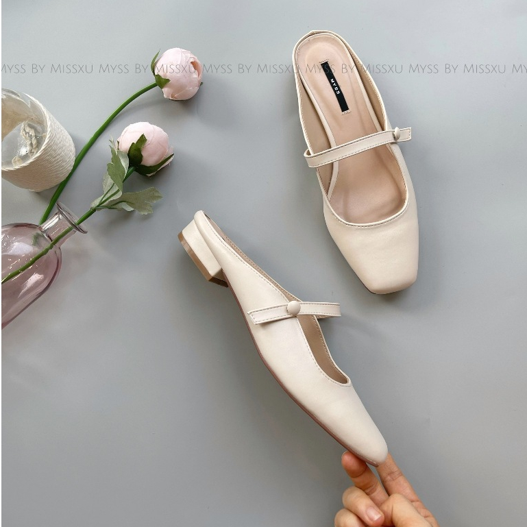 Giày guốc sục nữ MYSS mũi vuông phối quai ngang 1cm thời trang - SU171
