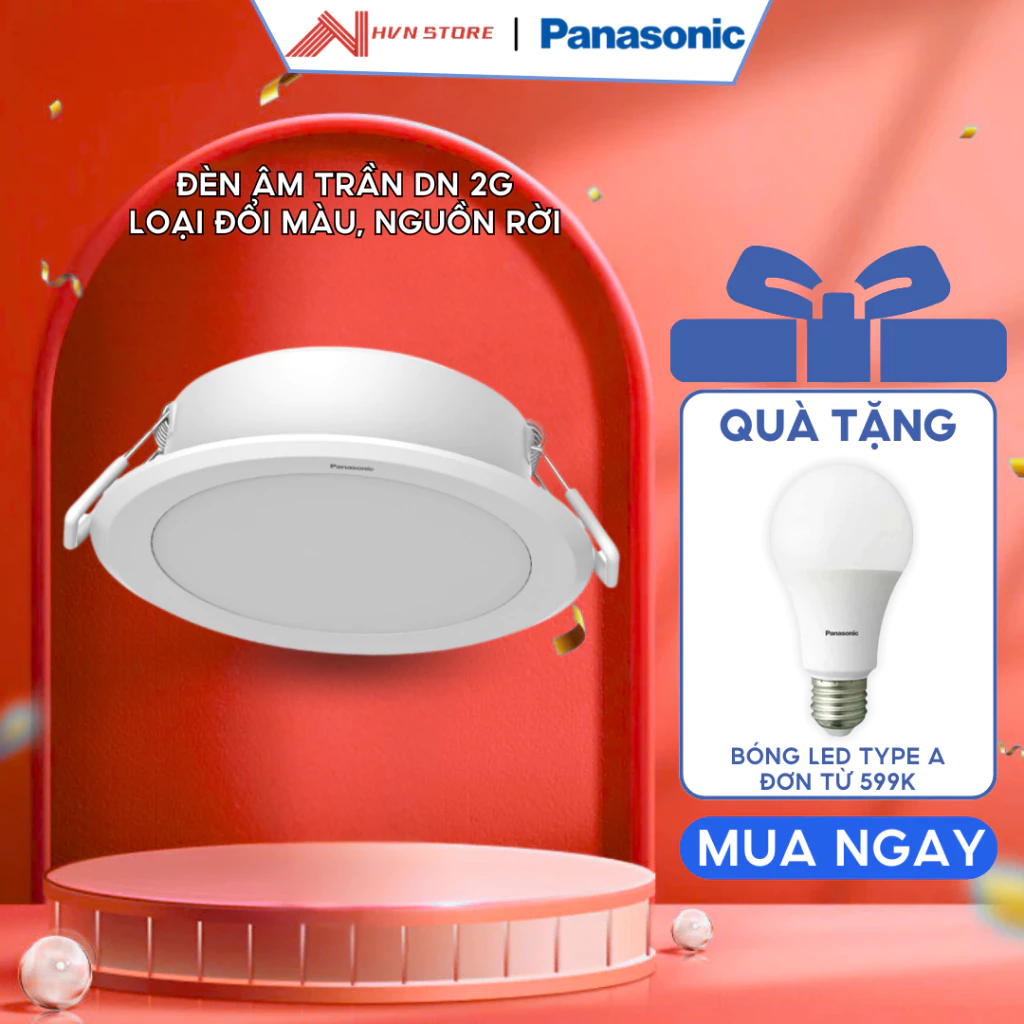 Đèn LED Âm Trần Downlight Đổi Màu Panasonic DN 2G Công Suất 9W Nguồn Rời