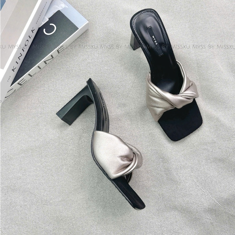 Giày guốc nữ MYSS quai vặn xoắn gót dẹp 9cm thời trang - SU175