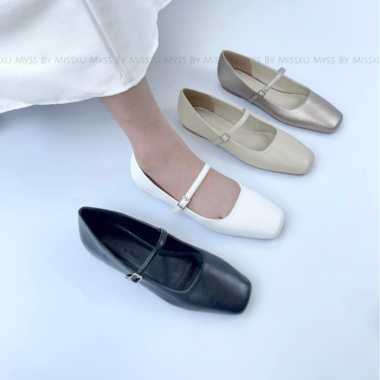 Giày búp bê bệt nữ MYSS mũi vuông dây ngang thời trang - BB38
