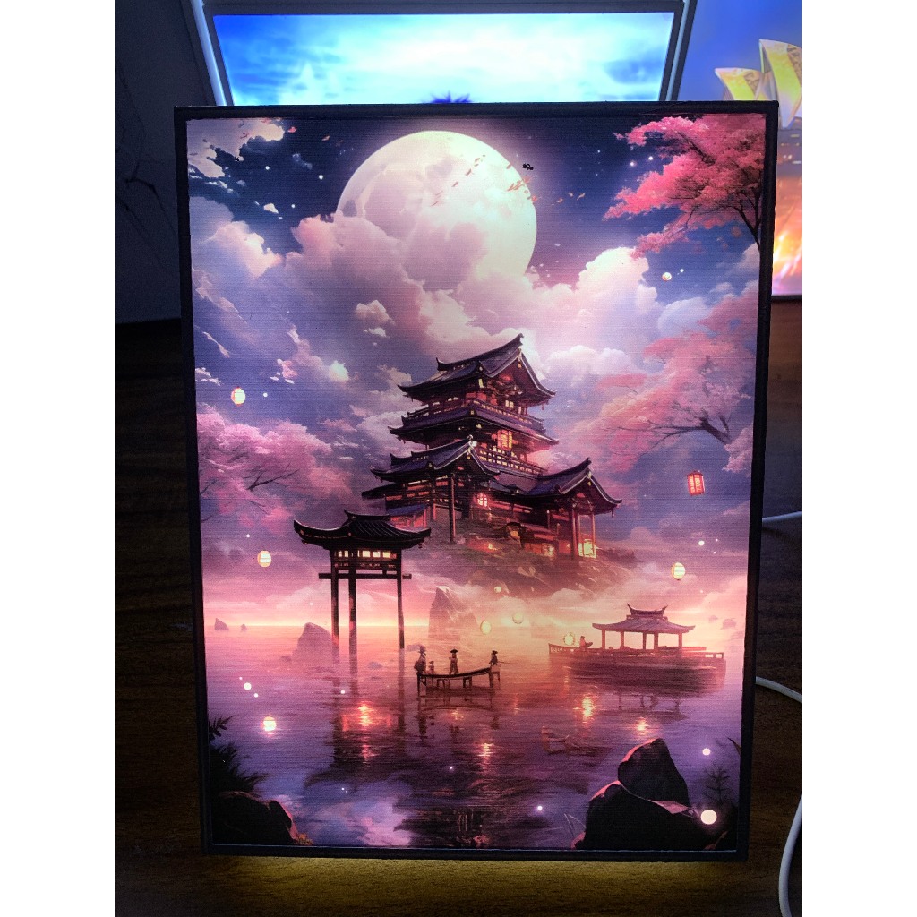 Tranh đèn led 3D đổi màu 3 chế độ Phong cảnh - Tranh đèn led 3D trang trí bàn làm việc, đèn ngủ
