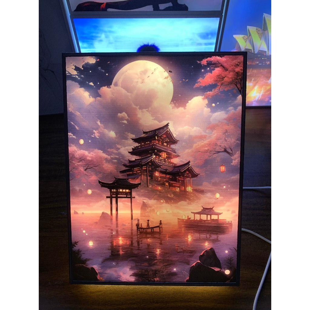 Tranh đèn led 3D đổi màu 3 chế độ Phong cảnh - Tranh đèn led 3D trang trí bàn làm việc, đèn ngủ