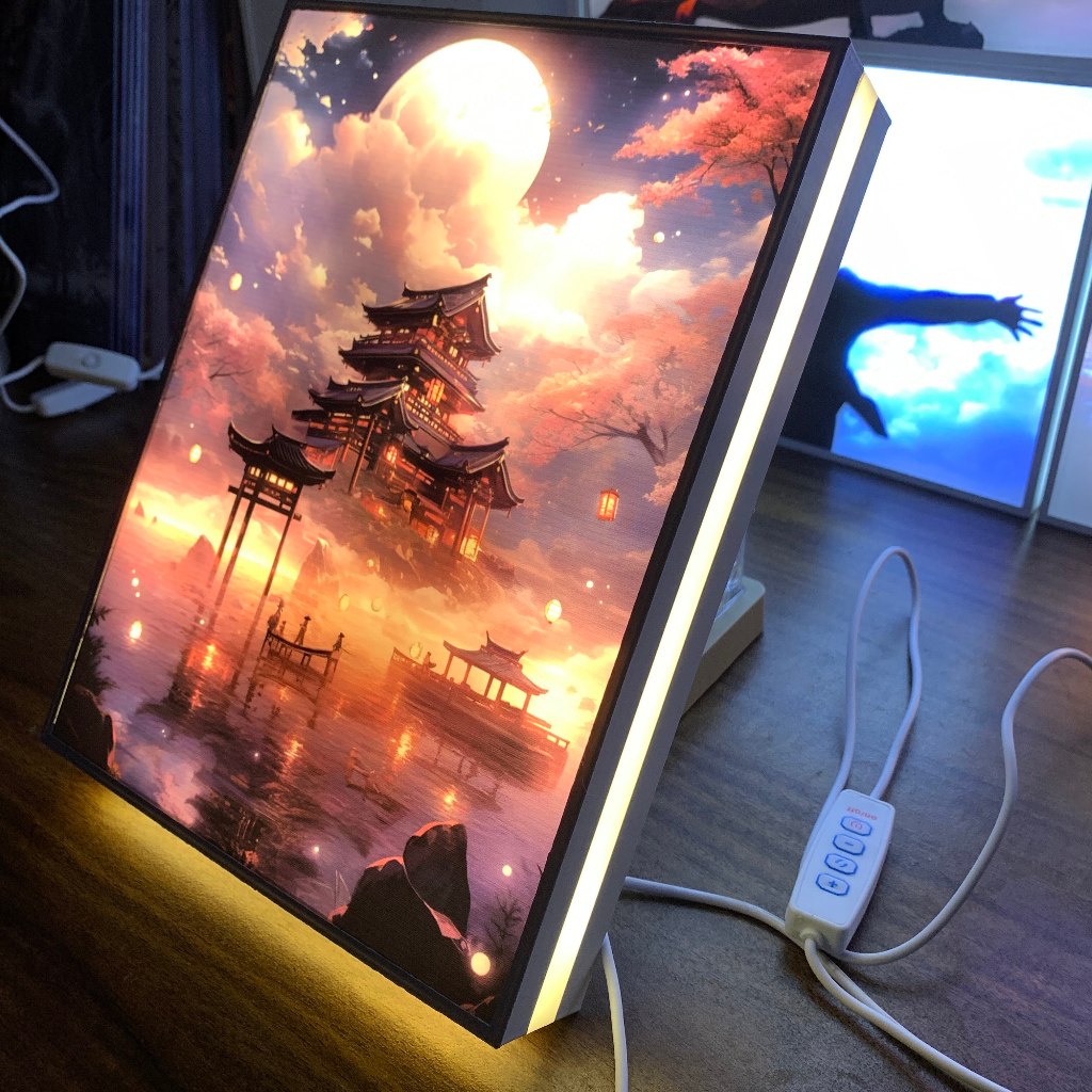 Tranh đèn led 3D đổi màu 3 chế độ Phong cảnh - Tranh đèn led 3D trang trí bàn làm việc, đèn ngủ