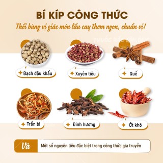 Gia vị lẩu cay tứ xuyên, set nấu 2-3 lít nước, chuẩn vị lẩu Trùng Khánh - Lãn Ông