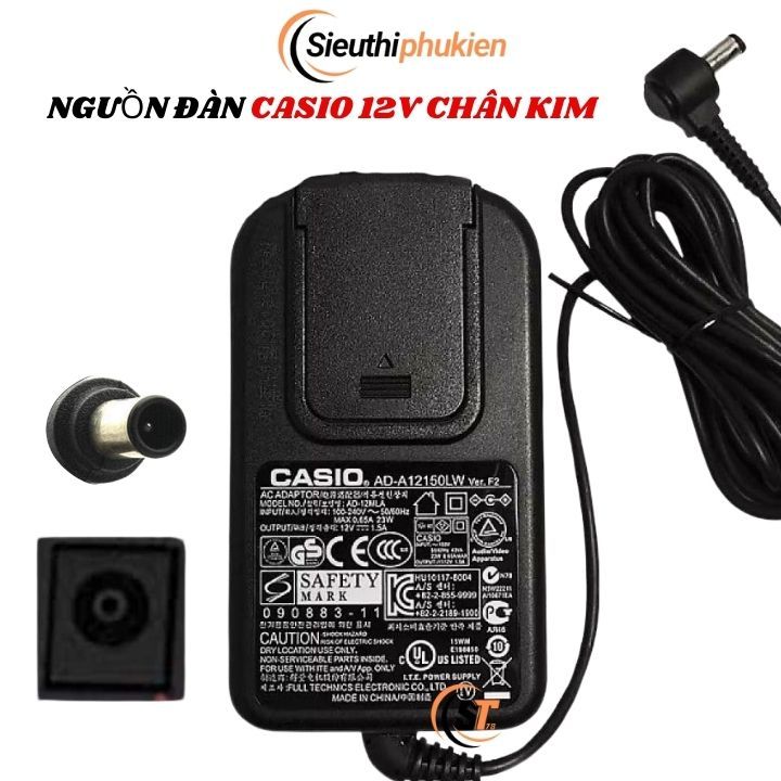 Chargeur Secteur 12V Compatible Casio CDP-S100 / CDP-S100BKC5 (piano Numérique) - Prise Française