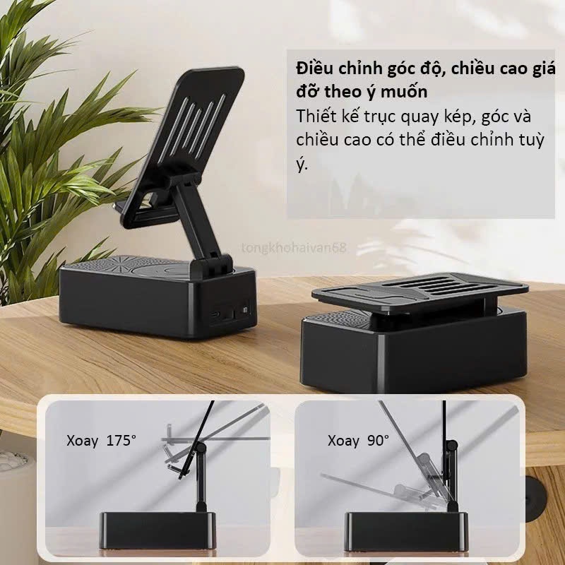 Loa Bluetooth K1 Loa 3 Trong 1 Tích Hợp Sạc Dự Phòng , Làm Loa Phát Nhạc, Giá Đỡ Điện Thoại Chống Trượt Có Thể Gập Lại
