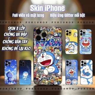 Miếng dán Skin Mặt lưng Sau full viền Mẫu Doremon Dành Cho 16 pro max 15 pro max 14 pro max 13 pro max 12 pro