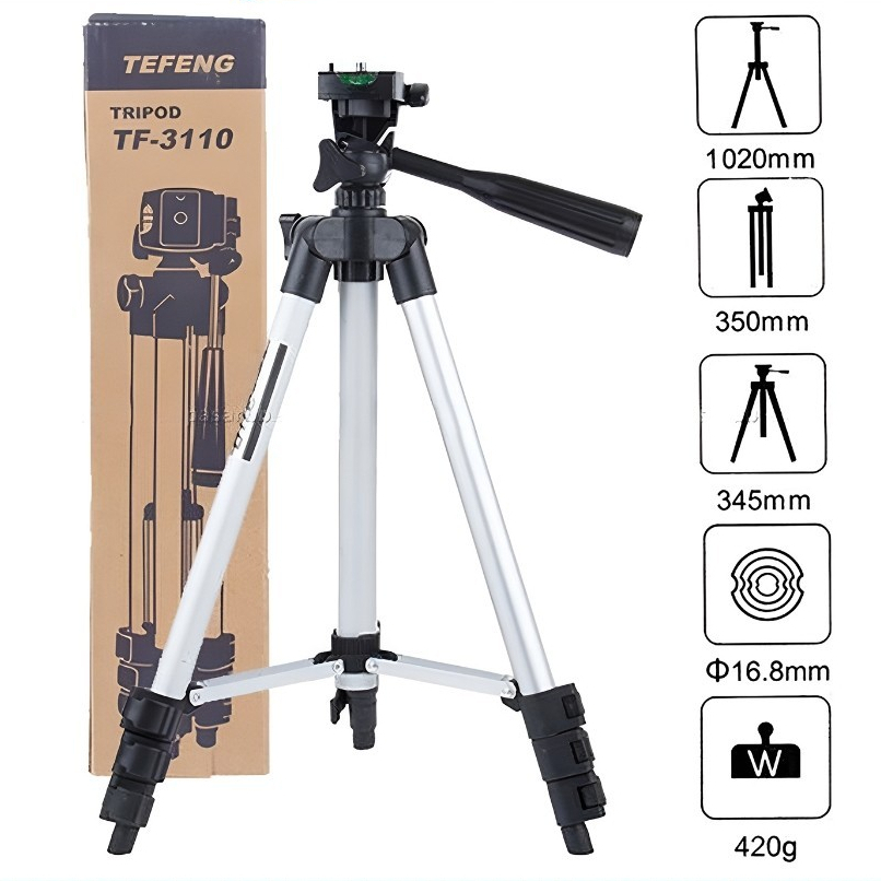 Giá Đỡ Điện Thoại Livestream, Chụp Hình - Gậy Tripod TF-3110 3 Chân Kèm Kẹp (No Remote)