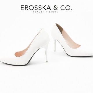 Erosska - Giày cao gót nữ mũi nhọn kiểu dáng cơ bản thanh lịch cao 9cm màu trắng - EP010