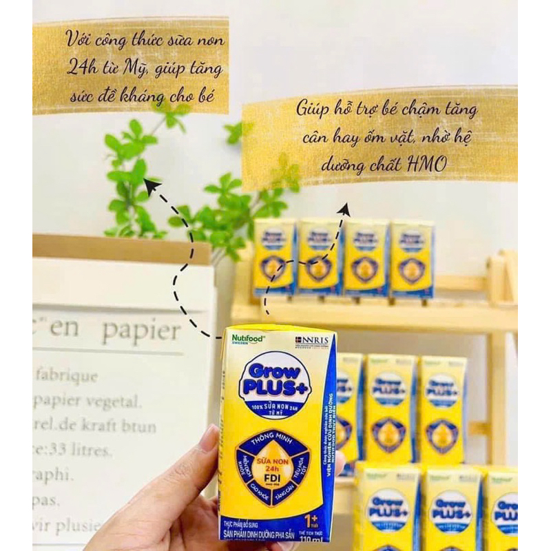 Sữa non pha sẵn Nutifood Growplus+ Tăng sức đề kháng, Tiêu hoá tốt cho bé từ 1+