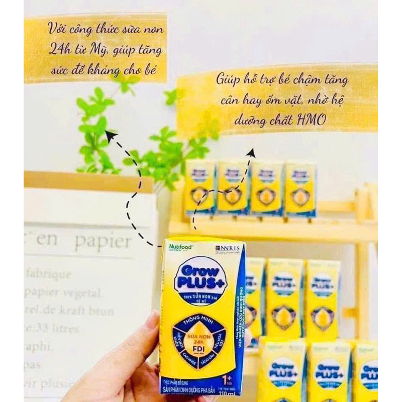 Sữa non pha sẵn Nutifood Growplus+ Tăng sức đề kháng, Tiêu hoá tốt cho bé từ 1+