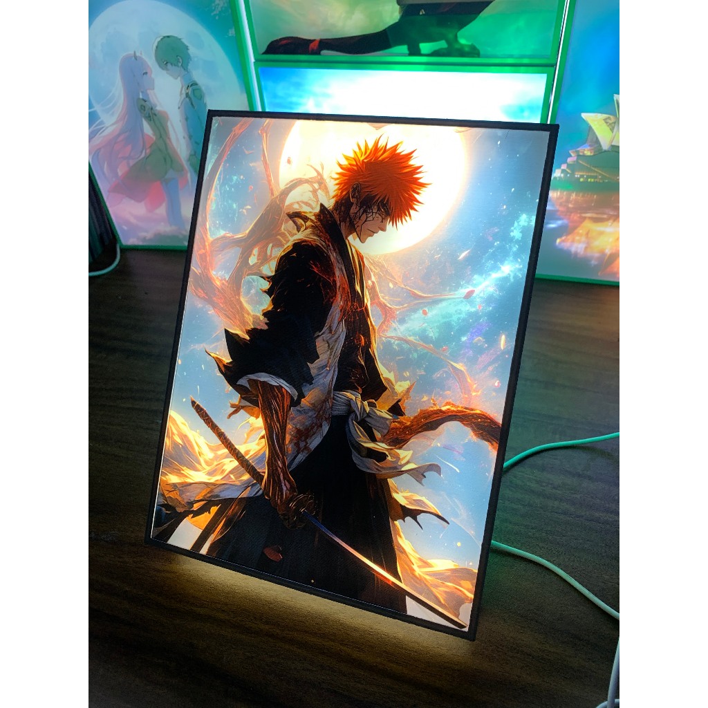 Tranh đèn led 3D đổi màu Bleach - Tranh đèn led 3D  trang trí bàn làm việc, đèn ngủ