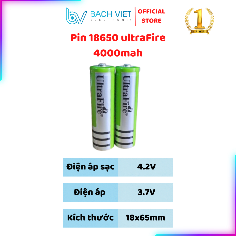 Pin 18650 Ultrafire dung lượng cao, dùng cho quạt cầm tay, xe điều ...