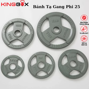 Bánh Tạ Đĩa Gang Phủ Sơn Sấy Phi 30mm - 2.5KG - 5KG Và 10KG / 1 Bánh - Kingbox ( Hàng Nhập Khẩu)