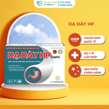 Viên Uống Dạ Dày HP Giúp Giảm Đau Dạ Dày, Tá Tràng, Viêm Loét Dạ Dày và Giảm Axit Dịch Vị Gia Phát Pharma 30 Viên/Hộp