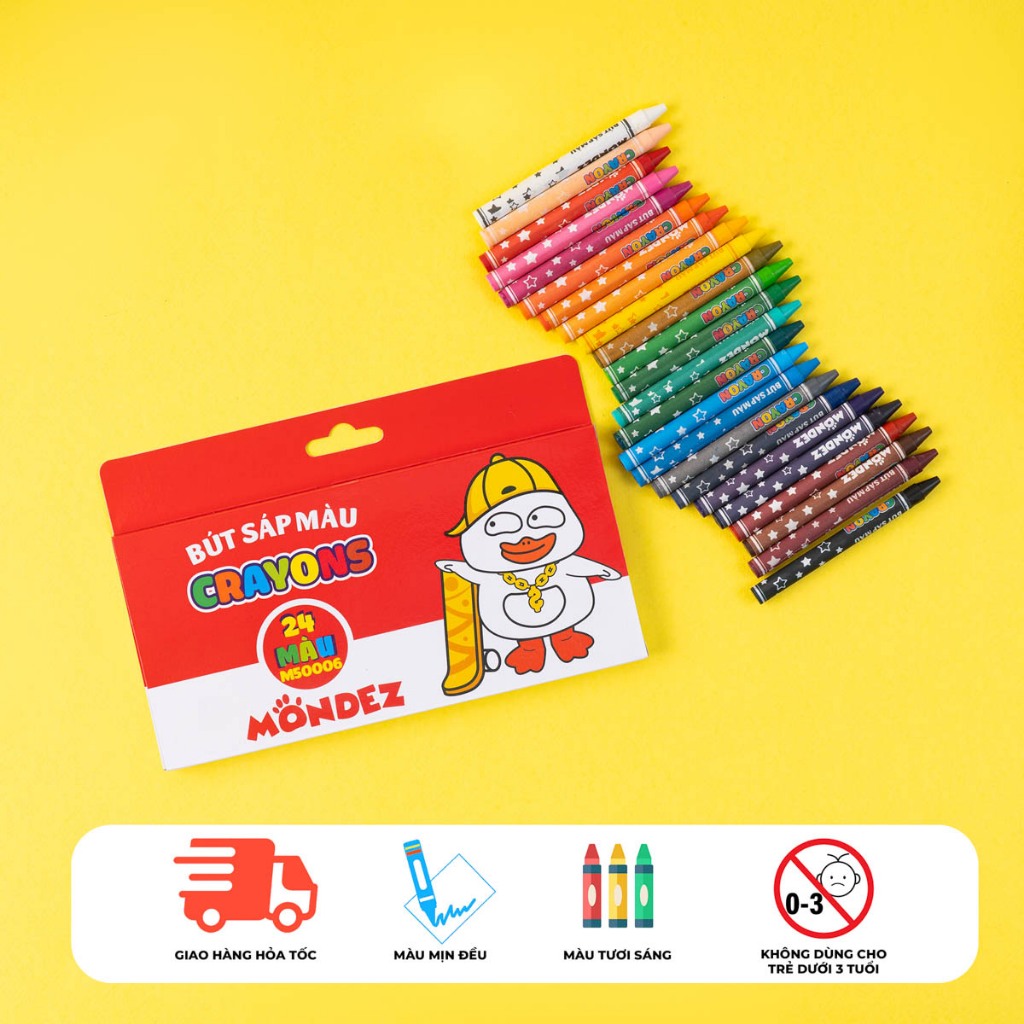 Bút Sáp Màu 12,18,24 Màu Cho Bé Tô Vẽ Màu Không Độc Hại Chất Liệu An Toàn, Có Mùi Thơm Dễ Chịu M50004/5/6