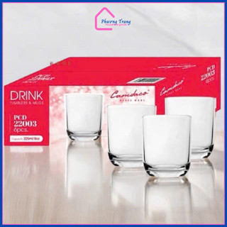 Bộ 12 Ly Thủy Tinh Bầu Lùn Uống Trà Đá 225ML - PCD22003 Cẩm Đạt - Phương Trang