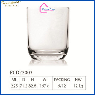 Bộ 12 Ly Thủy Tinh Bầu Lùn Uống Trà Đá 225ML - PCD22003 Cẩm Đạt - Phương Trang