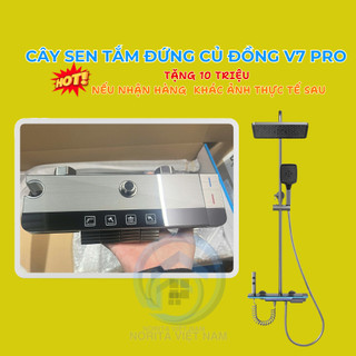 Sen Cây Tắm Đứng Nóng Lạnh V7 Pro  Phím Đàn  Led Hiển Thị Nhiệt Độ Nước Và Thời Gian Tắm, Củ Sen Lõi Đồng