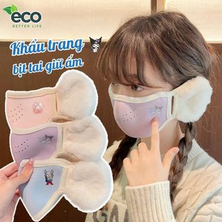 Khẩu Trang Trẻ Em Kèm Bịt Tai Giữ Ấm Mùa Đông, Khẩu Trang Cho Bé Chống Lạnh Chống Gió Thoáng Khí