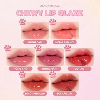 Son Bóng Black Rouge Chewy Lip Glaze Lên Màu Chuẩn Môi Căng Bóng - Bebeau