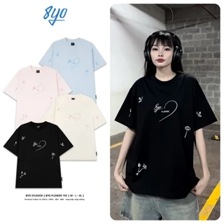 Áo Thun Thêu 8YO FLOWER Tee Cotton Mềm Mịn Mát - Áo Phông Local Brand Unisex Nam Nữ Form Rộng