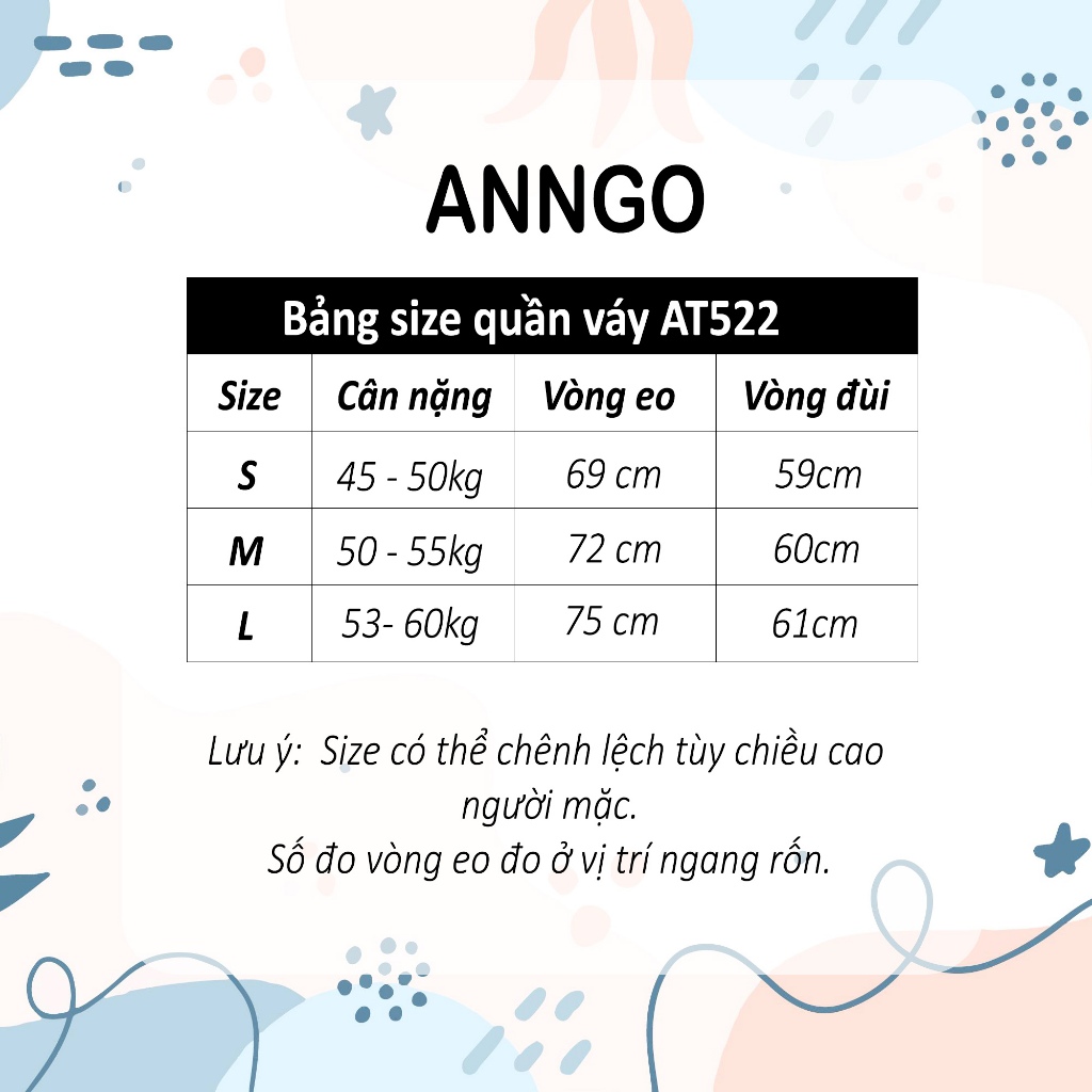Quần váy nữ jean xanh denim không giãn, đính nơ xinh xắn có lót trong Anngo - AT522