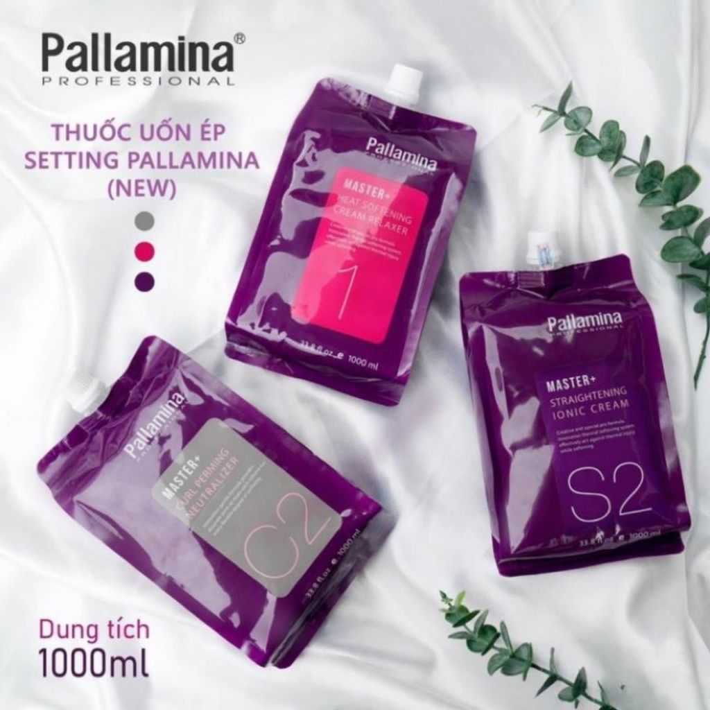 Thuốc Uốn - Duỗi Ép Tóc PALLAMINA NEW 1000ml  uốn giúp tóc xoăn bóng mềm mại mượt mà