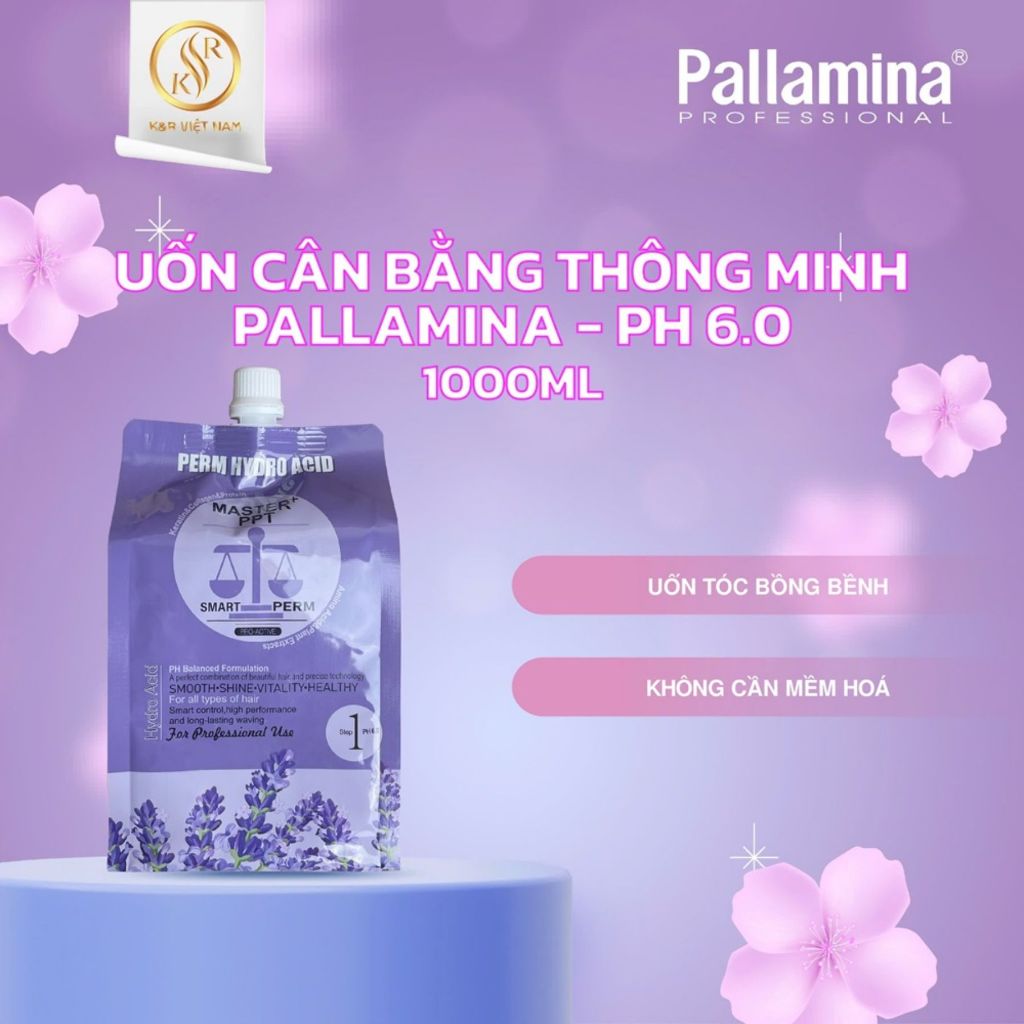Thuốc Uốn - Duỗi Ép Tóc PALLAMINA NEW 1000ml  uốn giúp tóc xoăn bóng mềm mại mượt mà