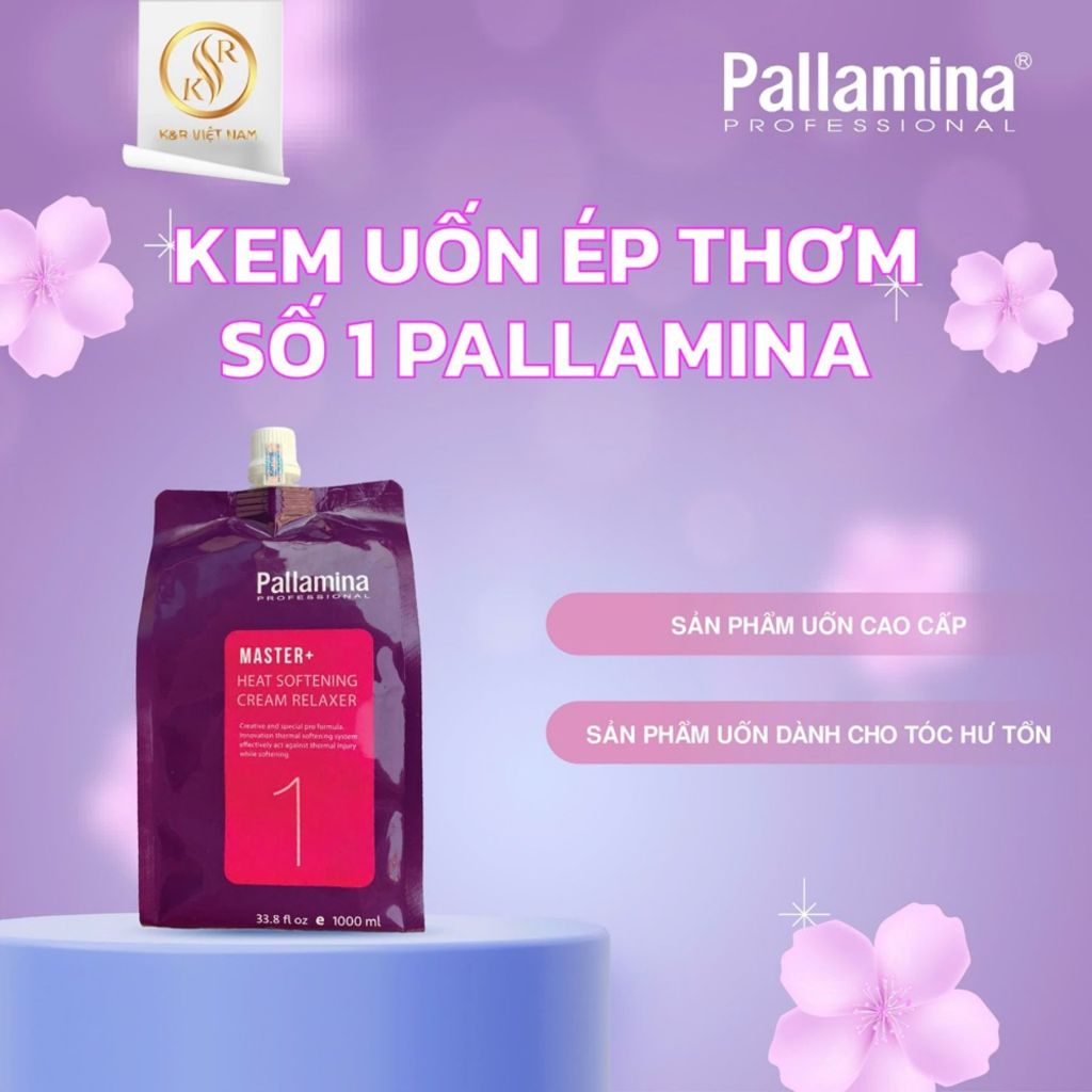 Thuốc Uốn - Duỗi Ép Tóc PALLAMINA NEW 1000ml  uốn giúp tóc xoăn bóng mềm mại mượt mà