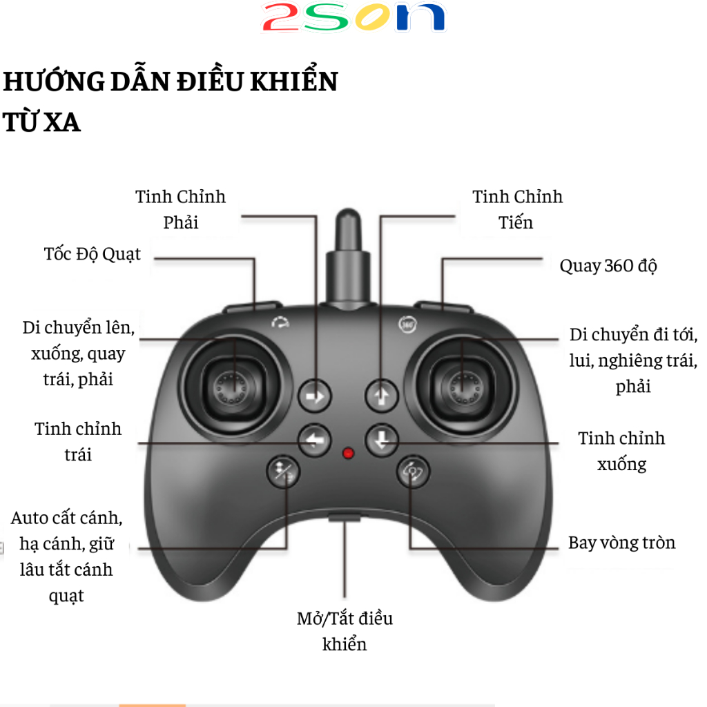 [8+][Bằng Xốp]Máy Bay Điều Khiển Chiến Đấu 2SON, Tặng Kèm 3Pin Cho Điều Khiển, Có Đèn Phát Sáng