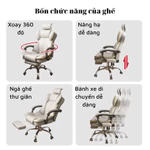 Ghế gaming ghế công thái học cao cấp, ghế văn phòng tựa đầu nâng hạ ngả lưng tiện ích, ghế game gaming ghế livestream — ảnh 7