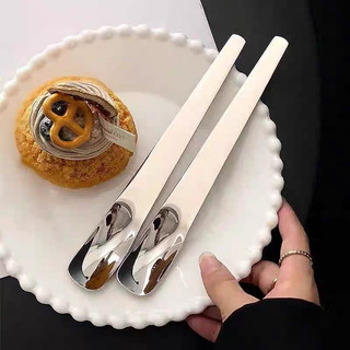 ( bán từ 3 cái) Thép Không Gỉ Kem Thìa Vuông Đầu Món Tráng Miệng Thìa Cà Phê Thìa Bánh Thìa Phẳng Đầu Gia Vị Thìa