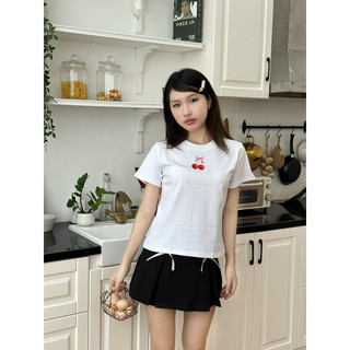 Áo Thun Nữ Baby Tee '' Nơ Cherry '' - Kraken Drk siêu dễ thương 100% cotton .