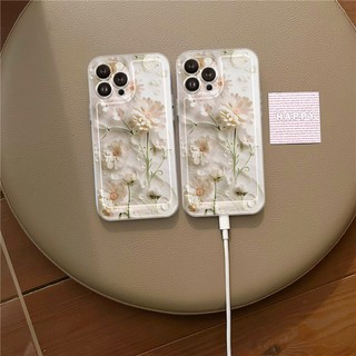 Ốp Lưng iPhone Vườn Hoa Viền Thẳng, Trong Suốt, Bảo Vệ Camera - iP 7/8/X/XS/11/12/13/14/15/16/17/Plus/Pro/Max/Air