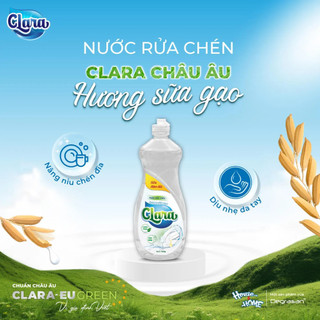 Combo 2 Chai Nước Rửa Chén Clara Chính Hãng Hương Sữa Gạo 750g NRCSG01 - Nước Rửa Bát Thơm Dịu, Đánh Bay Dầu Mỡ