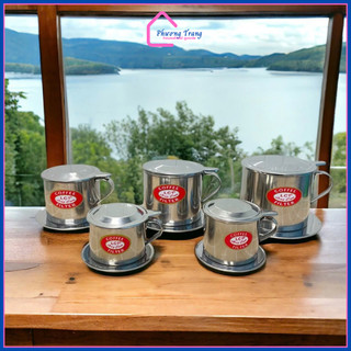 Phin cà phê inox nhiều size lưới gài Long Cam hàng loại I vỏ xanh cho các quán cafe, gia đình - Phương Trang