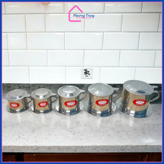 Phin cà phê inox nhiều size lưới gài Long Cam hàng loại I vỏ xanh cho các quán cafe, gia đình - Phương Trang