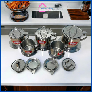 Phin cà phê inox nhiều size lưới gài Long Cam hàng loại I vỏ xanh cho các quán cafe, gia đình - Phương Trang