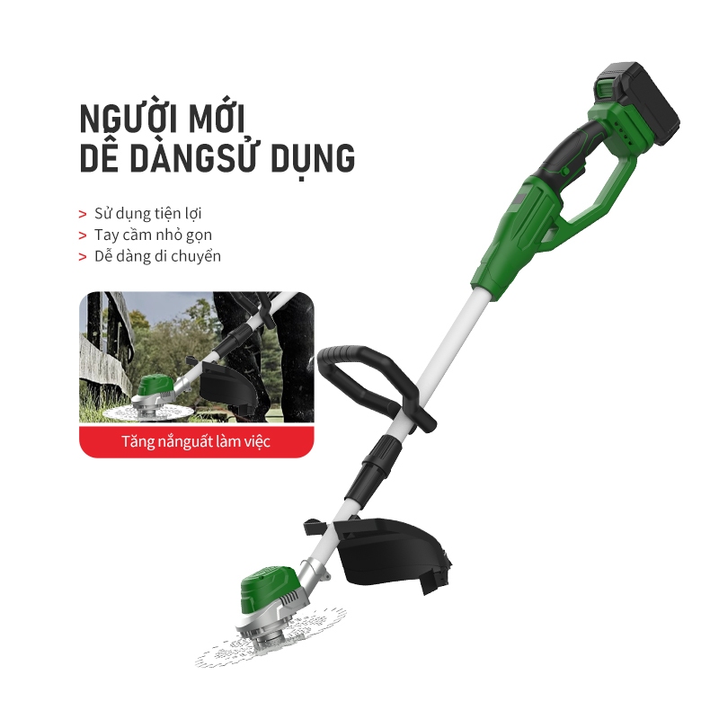 Máy Cắt Cỏ 2 Pin cầm tay TANKMECH TK-5020 máy cắt công nghiệp dùng pin 21V KHÔNG CHỔI THAN cỡ lớn pin 15cell