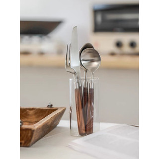 (giao đơn từ 3 cái trở lên) đũa thìa dĩa inox cán gỗ cao cấp phong cách Hàn Quốc, bộ thìa đũa cá nhân cán giả gỗ