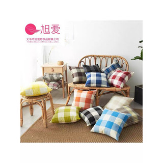 Vỏ gối ném YERZ, Vỏ gối bằng vải lanh Cotton ca rô, Trang trí nội thất Sọc vuông 45x45cm Vỏ đệm Sofa / Giường