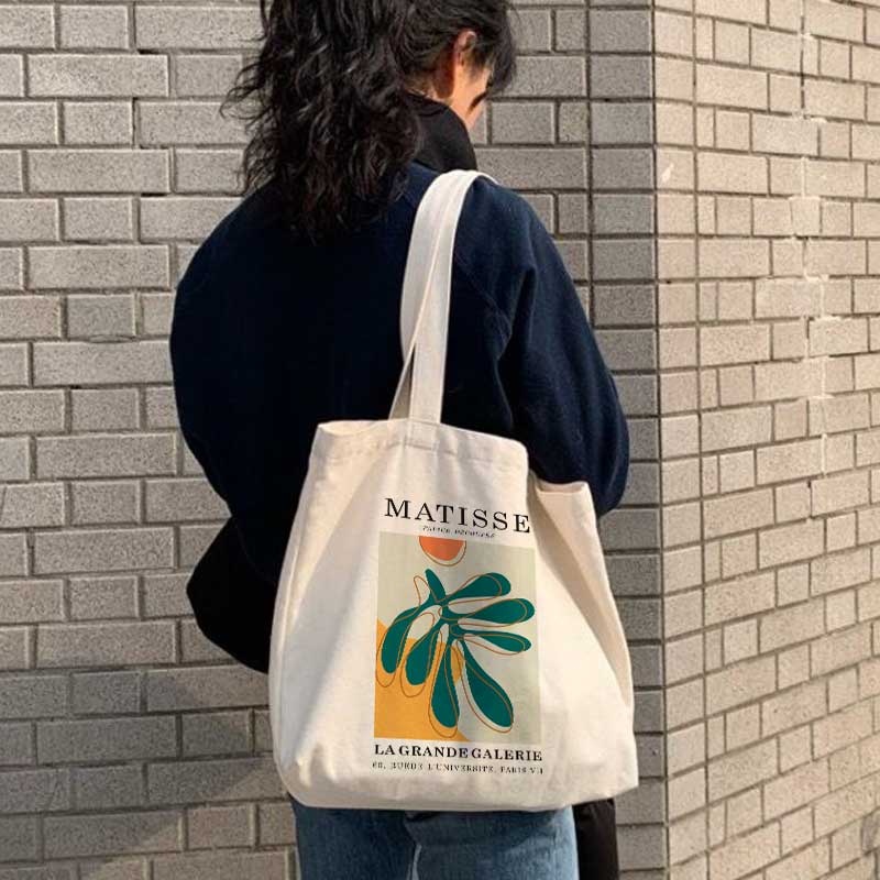 Túi tote vải đeo vai mẫu mới in tranh Pica.sso túi vải canvas hàn quốc đi chơi đi học thời trang 35x40 tota512