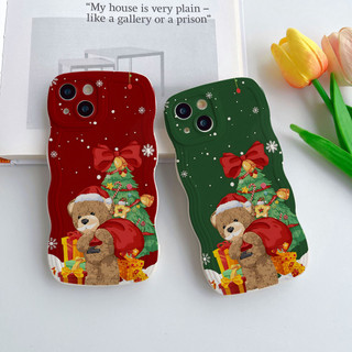 Ốp lưng iphone viền gợn sóng Gấu noel dành cho ip 6/7/8/plus/x/xr/xs/11/12/13/14/15/pro max - sm2014