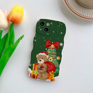Ốp lưng iphone viền gợn sóng Gấu noel dành cho ip 6/7/8/plus/x/xr/xs/11/12/13/14/15/pro max - sm2014