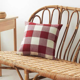 Vỏ gối ném YERZ, Vỏ gối bằng vải lanh Cotton ca rô, Trang trí nội thất Sọc vuông 45x45cm Vỏ đệm Sofa / Giường